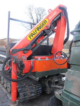 Hagglund BV206 with hiab fitted.